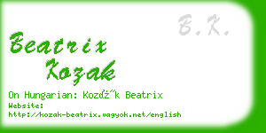 beatrix kozak business card